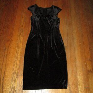 DAVID MEISTER Black Velvet Sheath Dress